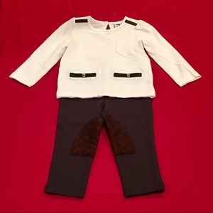 Janie and Jack White, Navy Blue, and Brown Set